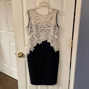 Lauren Ralph Lauren Blue Lace Top dress Sz 6 GUC B21